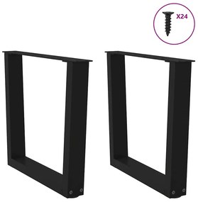 Mesa de jantar pernas 2 pcs forma de V 60x(42-43,3)cm aço preto