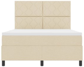 Cama Box Spring com Colchão Creme 140x200 cm Tecido