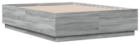Estrutura de cama 135x190 cm derivados de madeira cinza sonoma