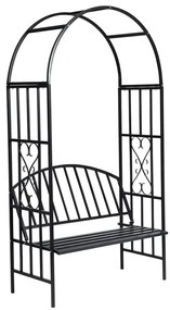 vidaXL Arco para rosas com banco jardim