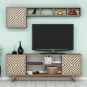 Móvel de TV Inci – Nogueira e Creme – 160 x 56,2 x 35 cm