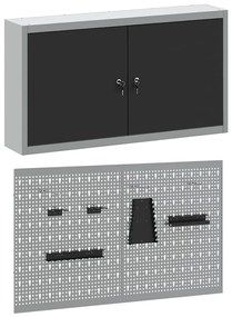 Conjunto de Armário para Ferramentas e Painel de Ferramentas de 3 Peça