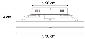 Ventilador de teto branco 50cm incl. LED regulável com controle remoto - Maddy Moderno