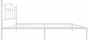 Estrutura de cama em metal com cabeceira 107x203 cm branco