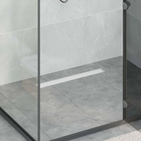 vidaXL Ralo de Chuveiro 2 em 1 com Sifão 360° Prateado 60 cm