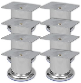 vidaXL Pés para sofá redondos 8 pcs 60 mm cromado