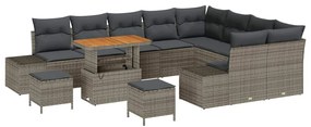 Conjunto de Sofá de Jardim de 12 Peças com Almofadas , Rattan Sintétic