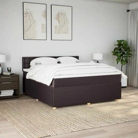 Cama com molas/colchão 180x200 cm tecido castanho-escuro