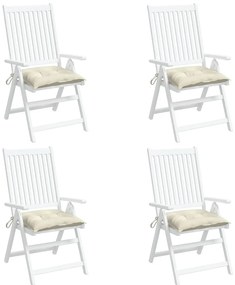 Almofadões de cadeira 4 pcs 40x40x7cm tecido oxford branco nata