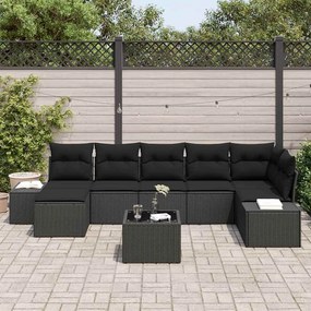 Conjunto de Sofá de Jardim de 8 Peças com Almofadas Bege em Rattan Sin