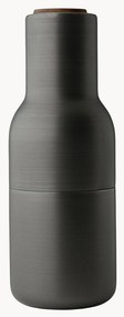 Moinhos de sal e pimenta com tampa em madeira de nogueira Bottle Grinder, conjunto de 2