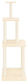 Árvore para gatos c/ postes arranhadores sisal 149 cm cor creme