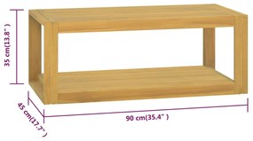 Armário de parede p/ casa de banho 90x45x35 cm teca maciça