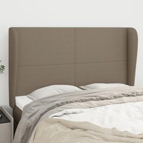 Cabeceira cama abas tecido 147x23x118/128 cm cinza-acastanhado