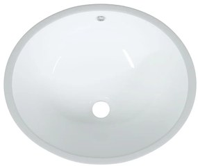 Lavatório casa de banho oval 47x39x21 cm cerâmica branco