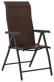 Cadeiras de jardim dobráveis 8 pcs vime PE castanho