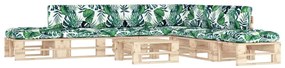 vidaXL 6 pcs conj. lounge paletes c/ almofadões pinho impregnado