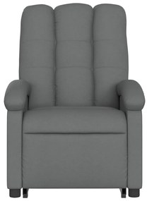 Poltrona elevatória de massagens tecido cinzento-escuro