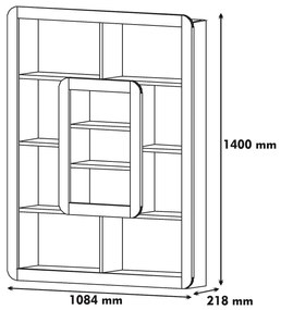 Estante Orkide – Branco/Amarelo – 108,4x140x21,8 cm