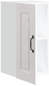 Armário de parede de cozinha Kalmar branco alto brilho