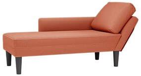 Chaise lounge com almofada tecido corduroy laranja