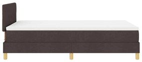 Cama Box Spring com Colchão Castanha Escura 120x200 cm Tecido