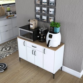 Armário Multiuso JE136 – Branco Nogueira – 120x78,6x40 cm