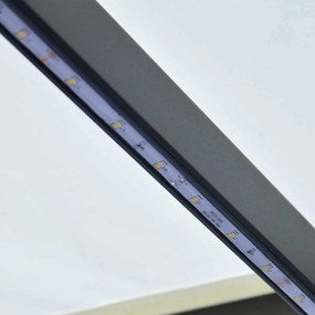 Toldo retrátil manual com LED 300x250 cm cor creme