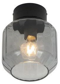 Candeeiro de teto moderno preto com vidro fumê - Stiklo Moderno