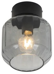 Plafon moderno preto com vidro fumado - Stiklo Moderno