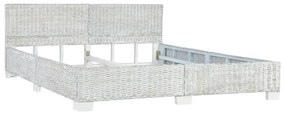 Estrutura de cama 180x200 cm vime genuíno cinzento