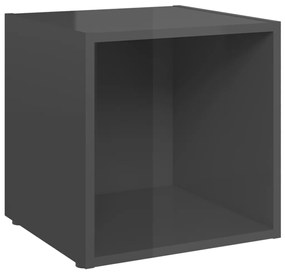 6 pcs conjunto móveis de TV derivados madeira cinza brilhante