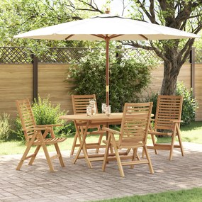 Conjunto de Jantar para Jardim vidaXL com 5 Peças Dobrável de Madeira