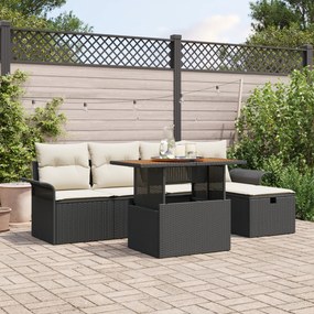 Conjunto de Sofás para Jardim vidaXL de 6 Peças com Almofadas em Ratta