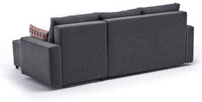 Sofá-cama de canto Ece – Antracite – 242 cm x 88 cm x 90 cm