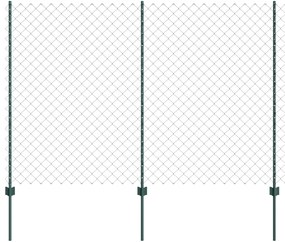 Cerca de Cadeia com 22 Postes U Verde 1,6x25 m em Aço