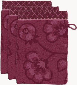 Luvas de banho em algodão felpudo Jasmin Jacquard, conjunto de 3