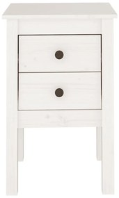 Mesa de cabeceira 40x35x61,5 cm madeira de pinho maciça branco