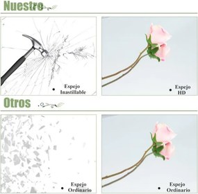 Espelho de parede de corpo inteiro com ganchos para porta Espelho 33 x 119 cm Branco