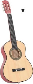 vidaXL Guitarra clássica iniciantes/crianças 1/2 34" madeira de tilia