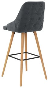 Bancos de bar 2 pcs veludo cinzento-escuro