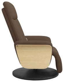 Cadeira de massagens reclinável c/ apoio de pés tecido castanho