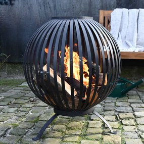 Taça combustão esférica tiras aço carbono preto FF400