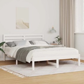 vidaXL Estrutura da Cama com cabeceira Branco 140 x 190 cm