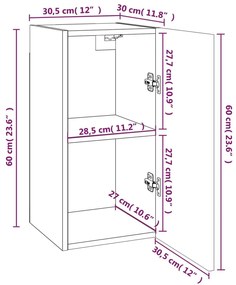 Móveis de TV 7 pcs 30,5x30x60 cm madeira cor carvalho fumado