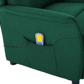 Cadeira de Massagem Verde Escuro em Tecido
