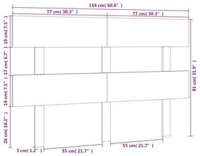 Cabeceira de cama 154 x 3 x 81 cm pinho maciço cinzento