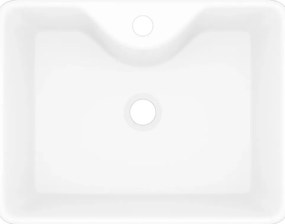 Lavatório cerâmica redondo com furo para torneira, quadrado,branco