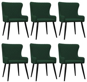 vidaXL Cadeiras de jantar 6 pcs veludo verde