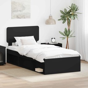 vidaXL Estrutura da Cama Preto 90 x 190 cm Madeira de Pinheiro Sólida